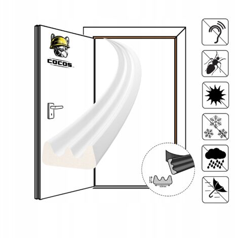 Joint d'étanchéité autocollant pour fenêtre et porte E 9 x 4 mm BLANC (1/5)