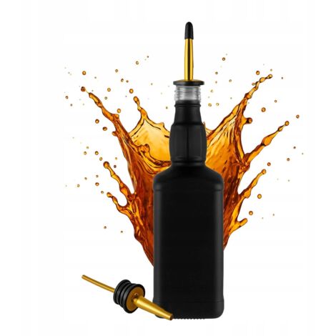 Coffret bouteille Daniel NOIR MAT 500 ml avec bec verseur de barman pour alcool (1/5)