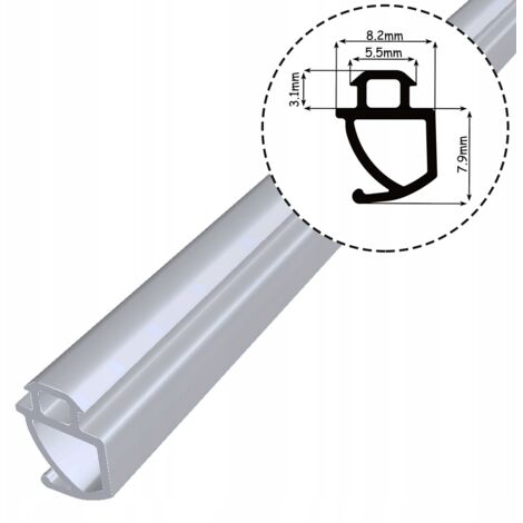 Joint d'étanchéité pour fenêtre en PVC VEKA S-1693A 1 m gris - Profilé d'étanchéité en PVC