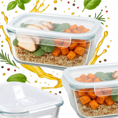 Boîte à lunch en verre de 640 ml, hermétique, pour les repas scolaires