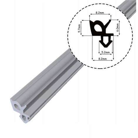 Joint d'étanchéité pour fenêtres PVC S-1387F GRIS 1 m (1/5)