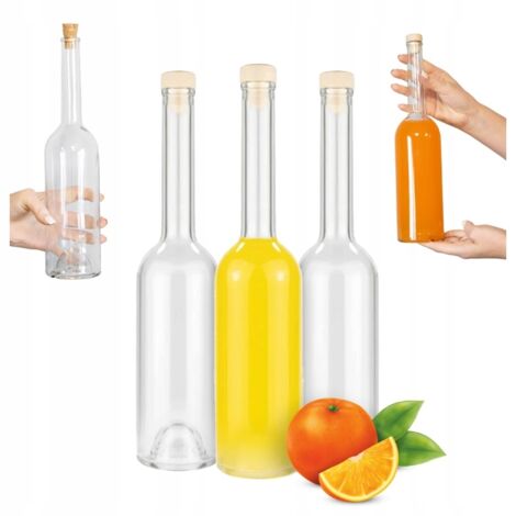 5 flacons FENICE de 500 ml avec bouchon en liège pour teintures, bouteilles en verre de 0,5 l pour vin (1/5)