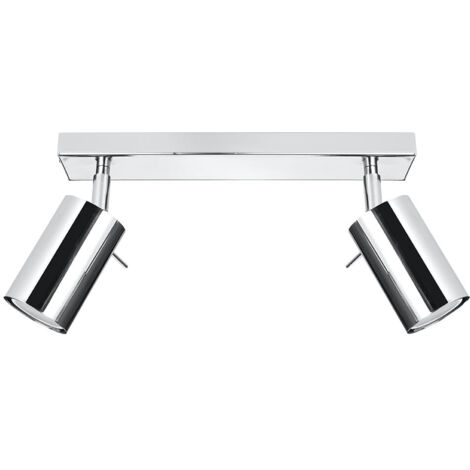Plafonnier RING 2 spots GU10 chromé métal Sollux SL0728 (1/5)