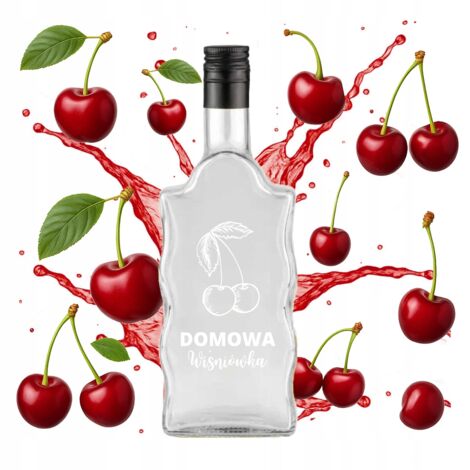 Bouteille FALA 500 ml avec impression « VODKA CERISE MAISON » en bouteille de verre (1/5)