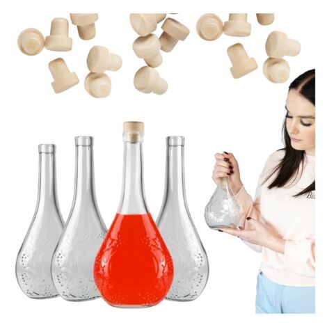 5 bouteilles en verre de 500 ml de vin de raisin (0,5 l) pour liqueurs et alcools. (1/5)