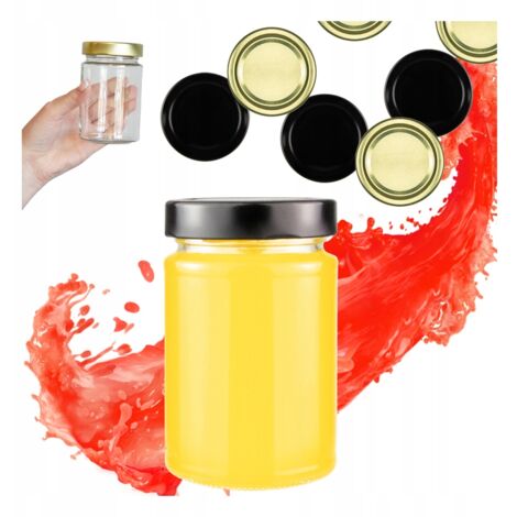 Pot ATENA 330 ml + couvercle haut FI66 Confiture Miel Conserves Bougies Mariage (1/5)