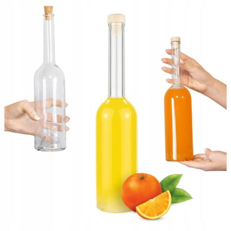 Bouteille FENICE 500 ml avec bouchon en liège pour liqueurs, bouteilles en verre pour vin 0,5 l (1/5)