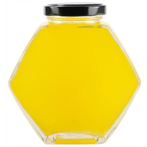 Pot décoratif hexagonal 380 ml pour confiture, miel et épices (1/5)