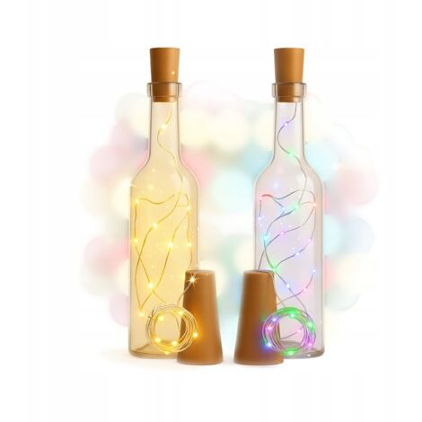 Bouteille LED FUTURA avec bouchon en liège 500 ml - Décoration de Noël (Lot de 2) (1/5)