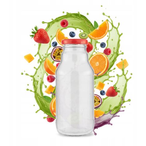 Bouteille KUBUŚ pour jus, sirop, 330 ml, bouteilles pour jus maison avec couvercles (1/5)