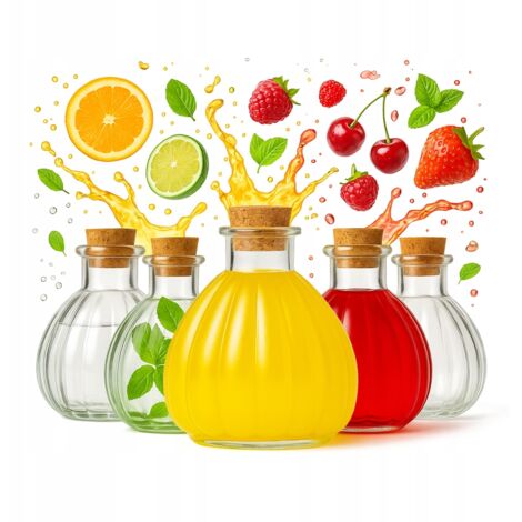 Lot de 5 bouteilles en verre VENISE de 250 ml pour liqueurs, jus, vins et cadeaux (1/5)