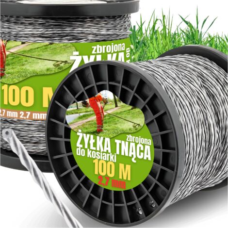 Fil de coupe renforcé 2,7 mm – 100 m – Durable pour végétation dense – Coupe nette et précise – Torsion pour résistance accrue