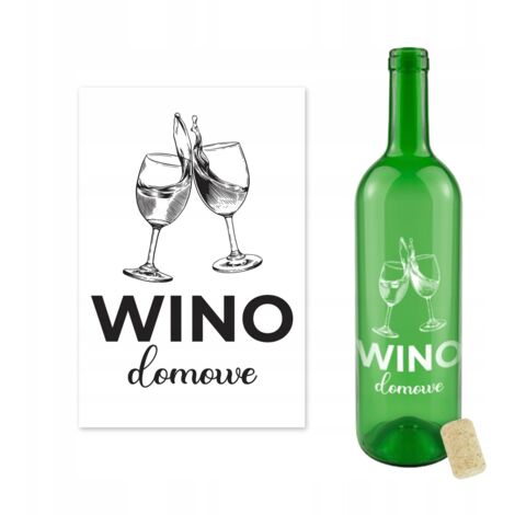 Bouteille de vin AVEC IMPRESSION 0,75 l VIN MAISON bouteilles en verre VERTES (1/5)