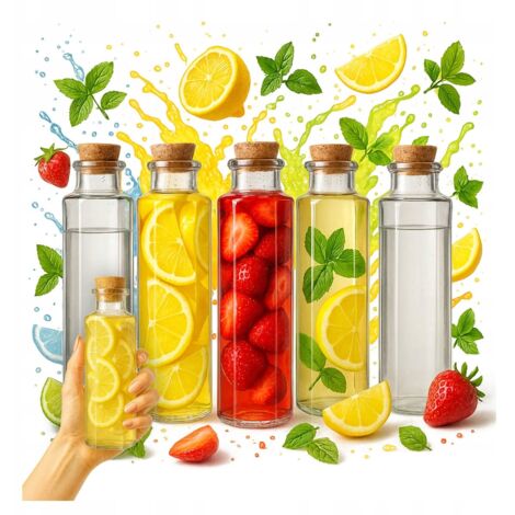 Lot de 5 carafes MILANO de 350 ml pour jus, alcool, huile, eau, liqueurs et vin. (1/5)