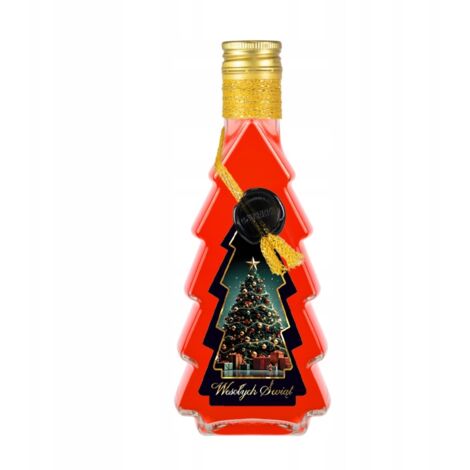Bouteille en verre SAPIN DE NOËL 500ml, bouteille décorée à la main pour liqueurs, DÉCORATION (1/5)