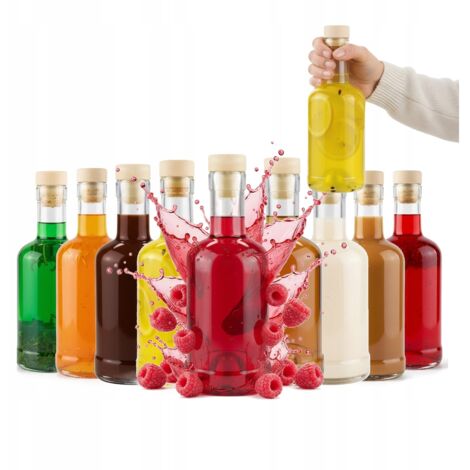 Lot de 10 bouteilles cadeaux de liqueur, teinture ou vin - Bouteille en verre Tadek 250 ml