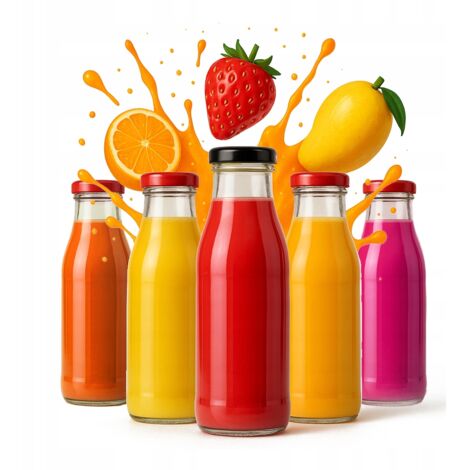 5 bouteilles en verre KUBUŚ de 500 ml pour jus, sirop, eau, lait (0,5 l) (1/5)