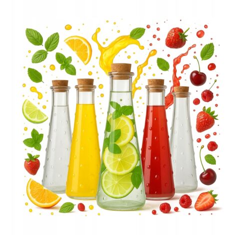 Lot de 5 bouteilles IBIZA de 240 ml pour eau, jus, alcool, liqueurs, carafe d'huile d'olive (1/5)
