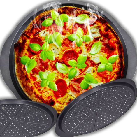 PLAQUE DE CUISSON POUR PIZZA ET TARTE XXL EN ACIER AU CARBONE 33CM (1/5)