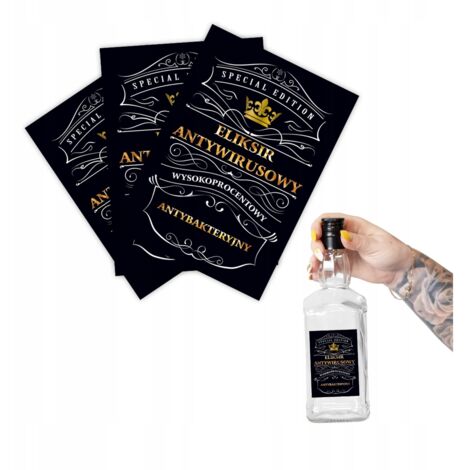 ÉTIQUETTE AUTOCOLLANTE POUR MONSIEUR VODKA 10X - Étiquettes de bouteille VIRUS