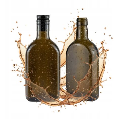 Bouteille en verre de rhum 350 ml, brun foncé, pour huile d'olive, alcool, whisky, rhum, liqueur (1/5)