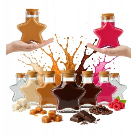 Lot de 20 bouteilles en verre STAR de 280 ml pour vin et alcool, cadeau de Noël (1/5)