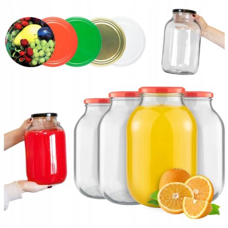6 bocaux de 3 L pour conserves et liqueurs + couvercle fi100 (1/5)