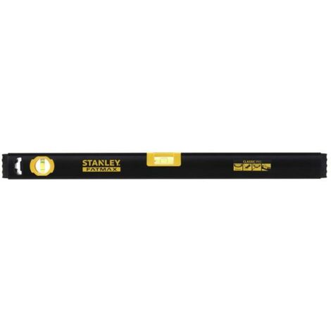 Stanley – Niveau à bulle 60 cm – Corps en aluminium – 3 fioles pour précision 0,5 mm – Poignée bimatière pour confort d'utilisation