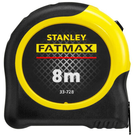 Stanley – Mètre déroulant 8 m x 32 mm – Revêtement thermoplastique BladeArmor – Boîtier résistant aux chocs – Crochet de mesure précis (1/10)