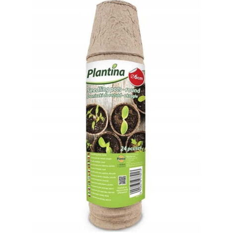 Lot de 24 pots de semis ronds 6cm biodégradables 100% naturels (1/4)
