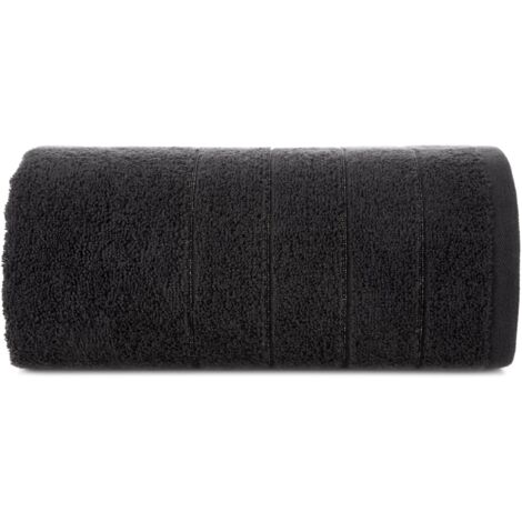 SERVIETTE DE BAIN AMBIANTE ET ABSORBANTE EUROFIRANY DALI 50X90CM NOIRE (1/5)