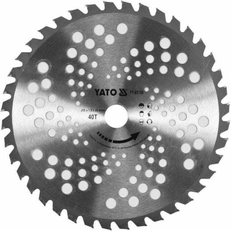 LAME DE DÉBROUSSAILLEUSE YATO / DISQUE TCT POUR DÉBROUSSAILLEUSES 255 mm 25,4 mm
