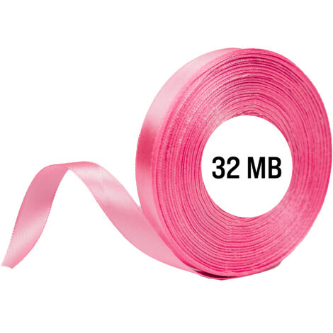 Ruban de satin rose, rouleau de 12 mm, 32 m, pour la décoration (1/5)