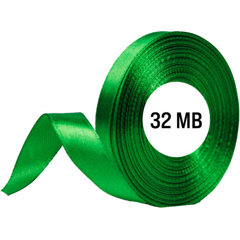 Ruban de satin vert, rouleau de 6 mm, 32 m, ruban de satin décoratif (1/5)