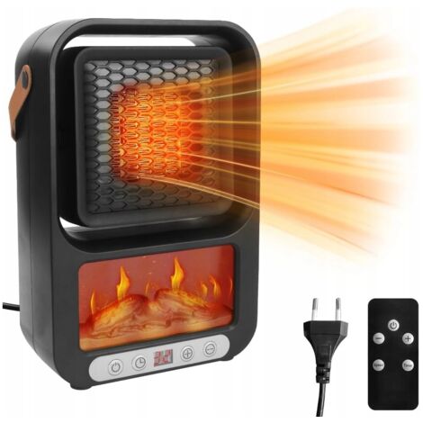 Chauffage électrique portable avec cheminée LED et télécommande (1/5)