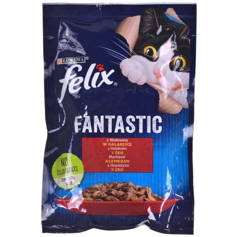 Croquettes Felix au bœuf fantastique pour chats 85g (1/2)