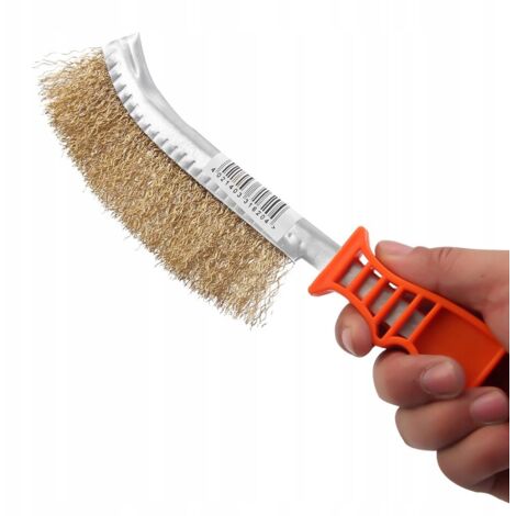 Brosse à main en fil de laiton pour le nettoyage, environ 24 cm