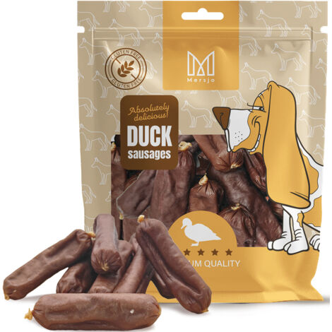 Saucisses de canard, friandise naturelle pour chiens, Mersjo, 500 g (1/5)