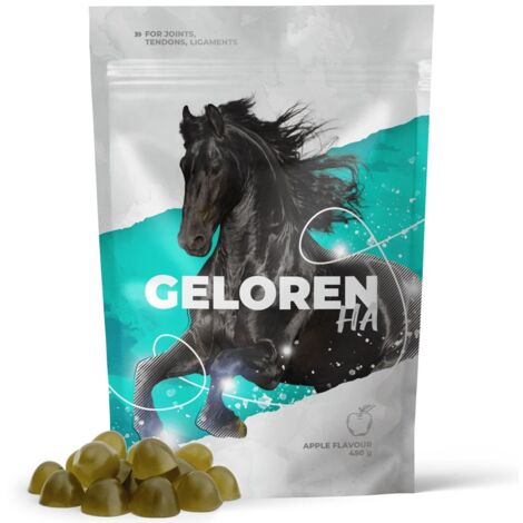 Geloren Horse HA 450g - Mélange complémentaire, gels pour chevaux pour les articulations, collagène, 60 pièces.