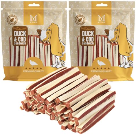 Friandises pour chiens - Sandwichs aux lanières de canard tendres Mersjo 1 kg (1/2)