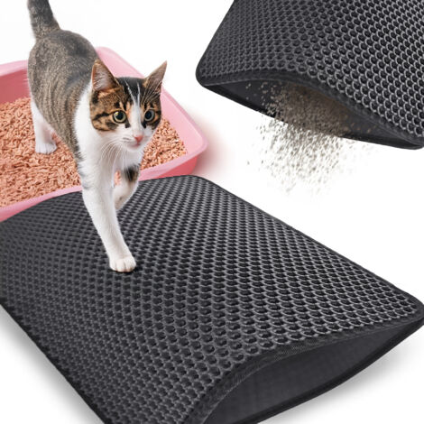 Tapis imperméable, double couche pour bac à litière pour chat (1/5)