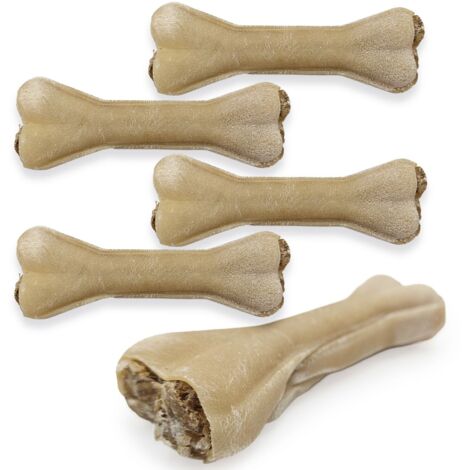 Lot de 5 os à mâcher avec supplémentation en protéines et multivitamines pour chiens Mersjo 13,5 cm - Vitalité (1/5)