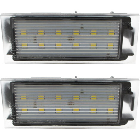 Renault Clio III IV Fluence Kadjar Kangoo Laguna II II Master II III Megane II III Thalia II Trafic III Twingo II Vel Satis Wind Feux de plaque d'immatriculation LED 2 pcs. ensemble