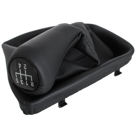 Pommeau de levier de vitesse + soufflet en cuir écologique noir avec cadre pour BMW 3 E46 98-05 5 vitesses