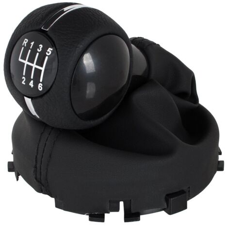 Pommeau de levier de vitesse MINI F55 2013 - NOIR + soufflet avec cadre 6 VITESSES