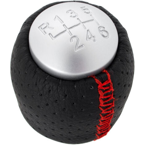 Pommeau de levier de vitesse Alfa Romeo Brera 06-11 NOIR + ARGENT 6 VITESSES