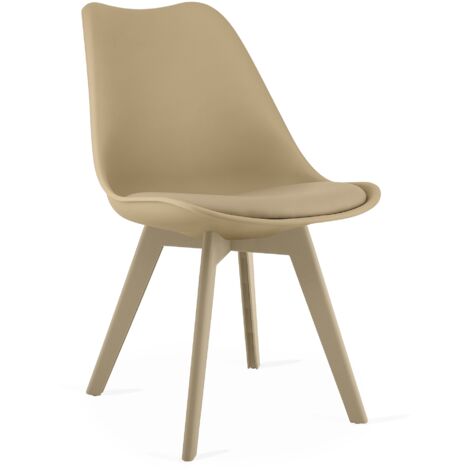 Chaise MARK - beige foncé / pieds beiges x 1