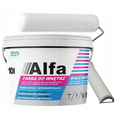 Peinture murale acrylique couvrante blanche 9l Alfa