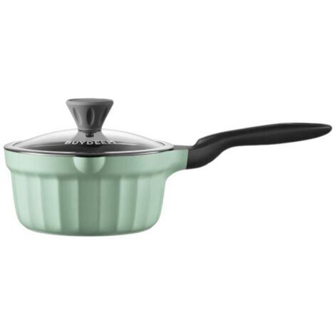 Marmite émaillée BUYDEEM avec couvercle en verre 1,8 l, modèle CP141, couleur vert clair (1/3)