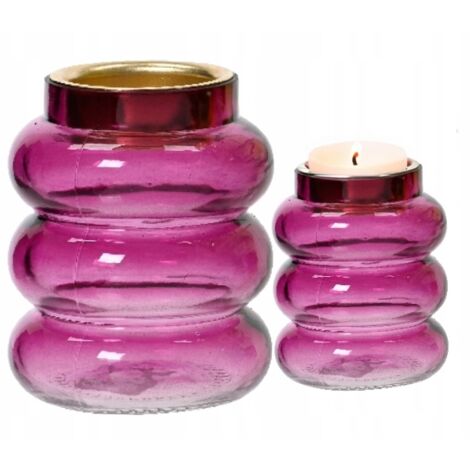 Porte-bougie chauffe-plat décoratif en verre 8,5 x 7 cm 1 pièce